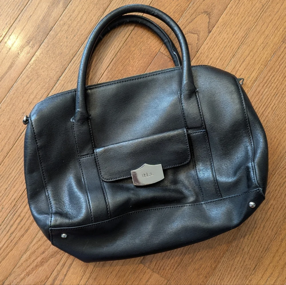 Vintage Ralph Lauren Black Leather Women's Bag